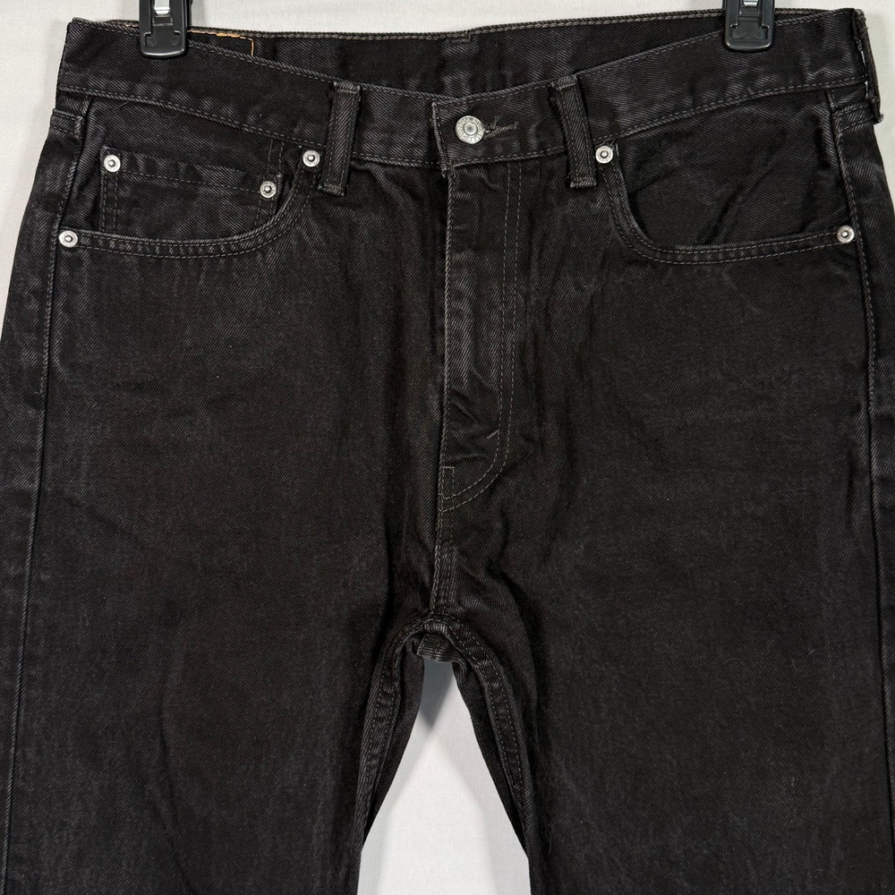 Levis 505 Regular Fit Black Straight Leg Jeans Mens W36 L32 00505-0260 - Picture 2 of 14